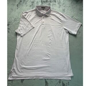 Peter Millar Summer Comfort Men's XL Pink Stripe Golf Polo Shirt Short Sleeve